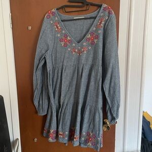 Natural Life Chambray Blue Mini Dress